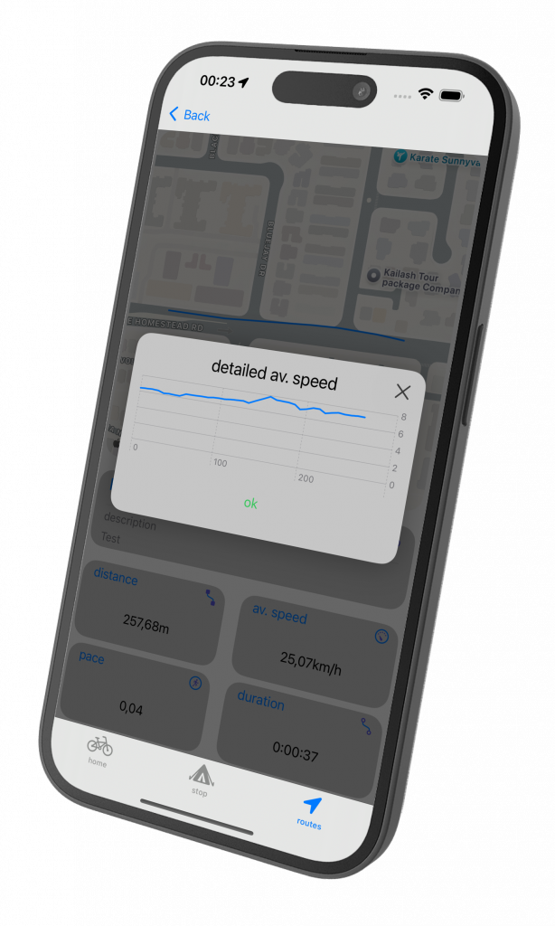 Fahrradcomputer mit Speed pace